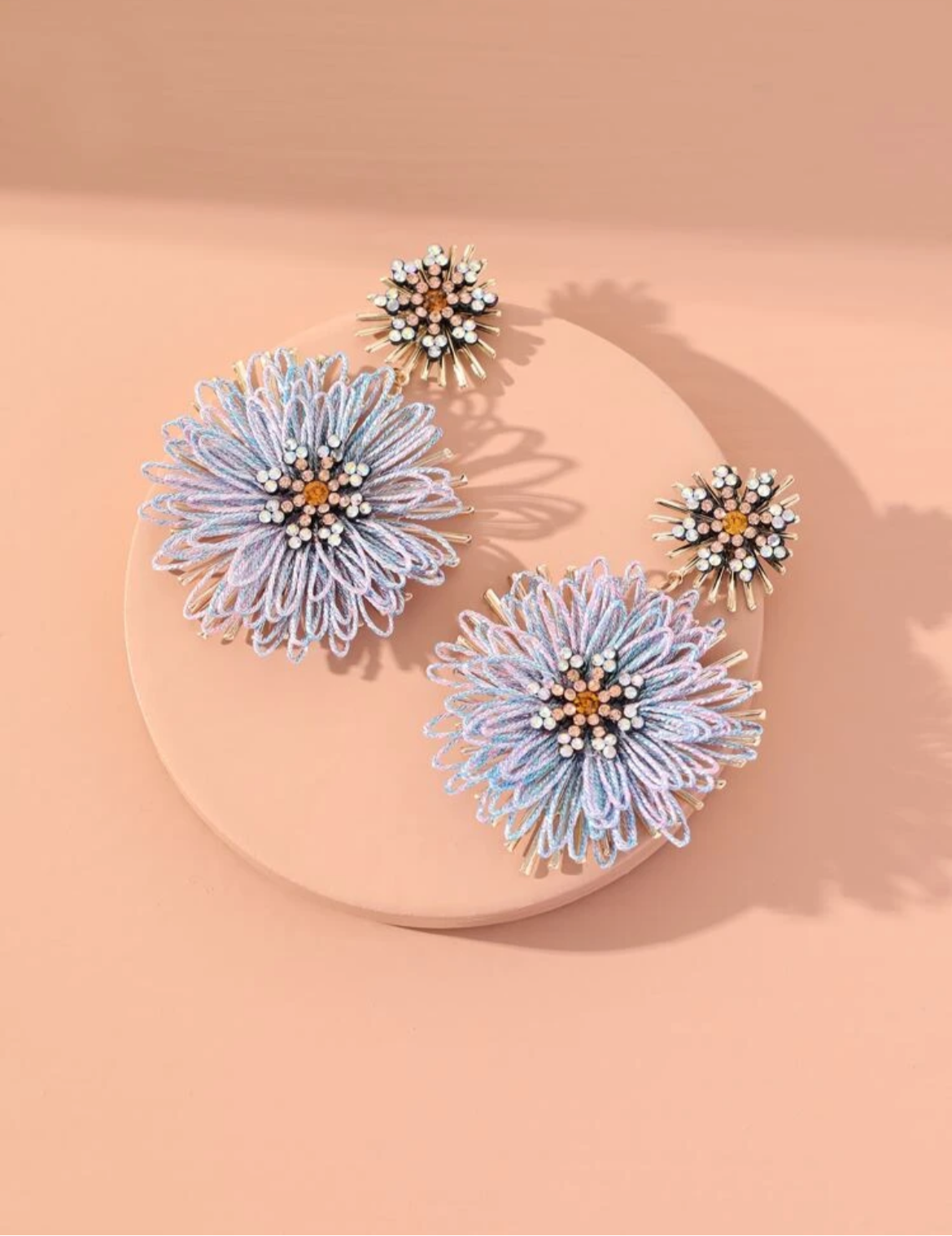 Flower drop earrings