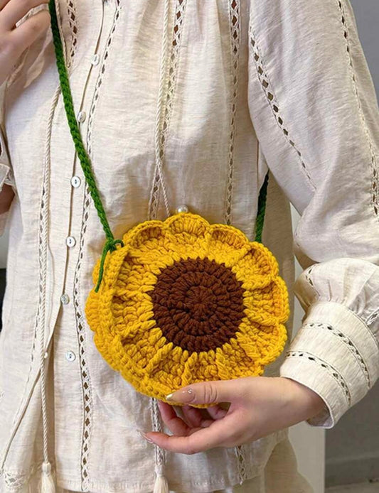 Sunflower crotchet purse