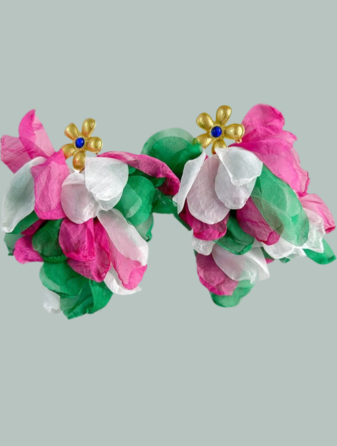 Multi-color fabric earrings