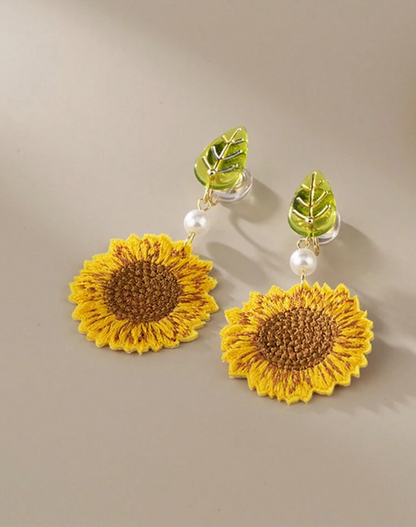 Sunflower clip-ons earrings