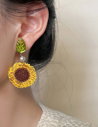 Sunflower clip-ons earrings