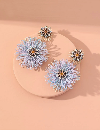 Flower drop earrings