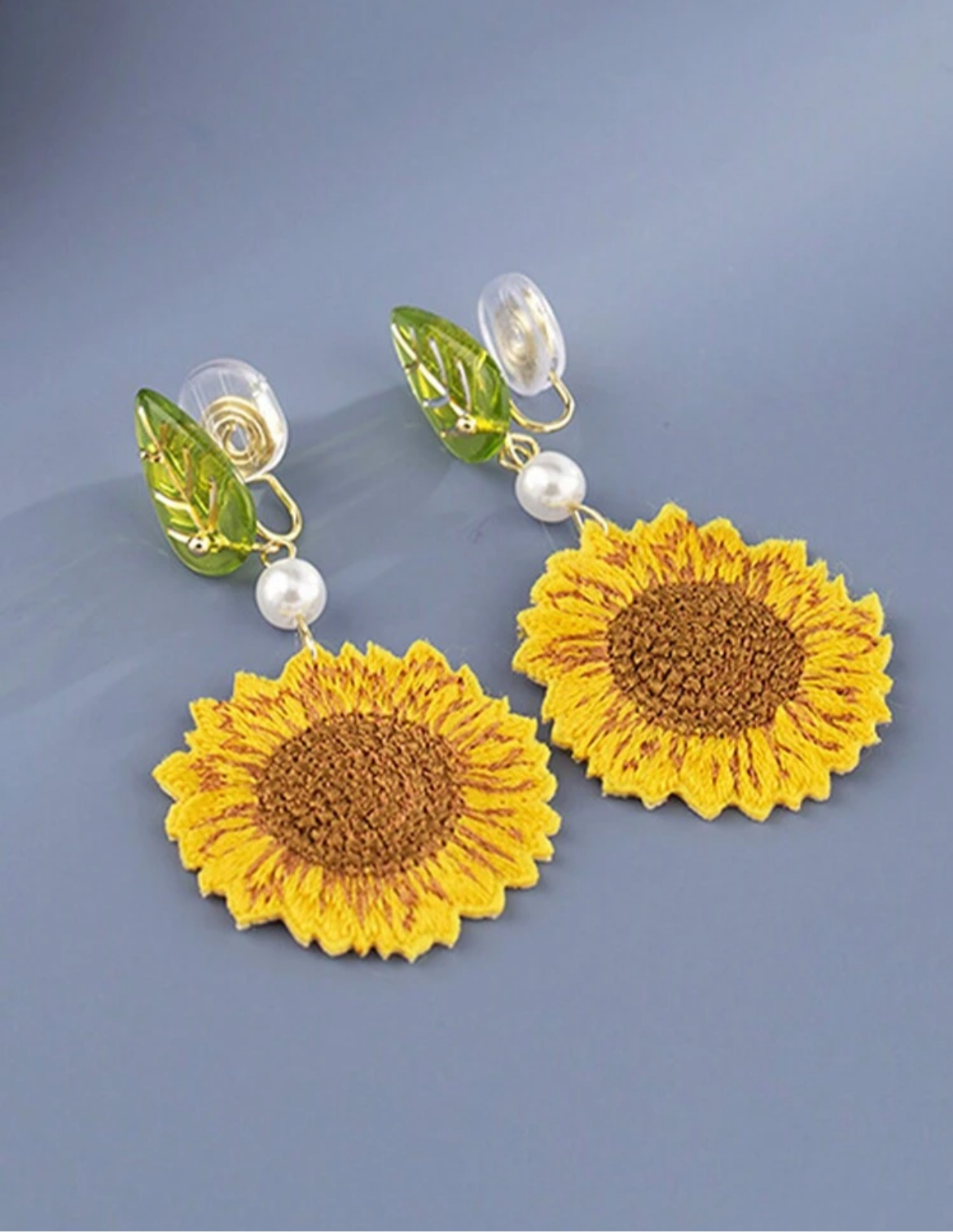 Sunflower clip-ons earrings