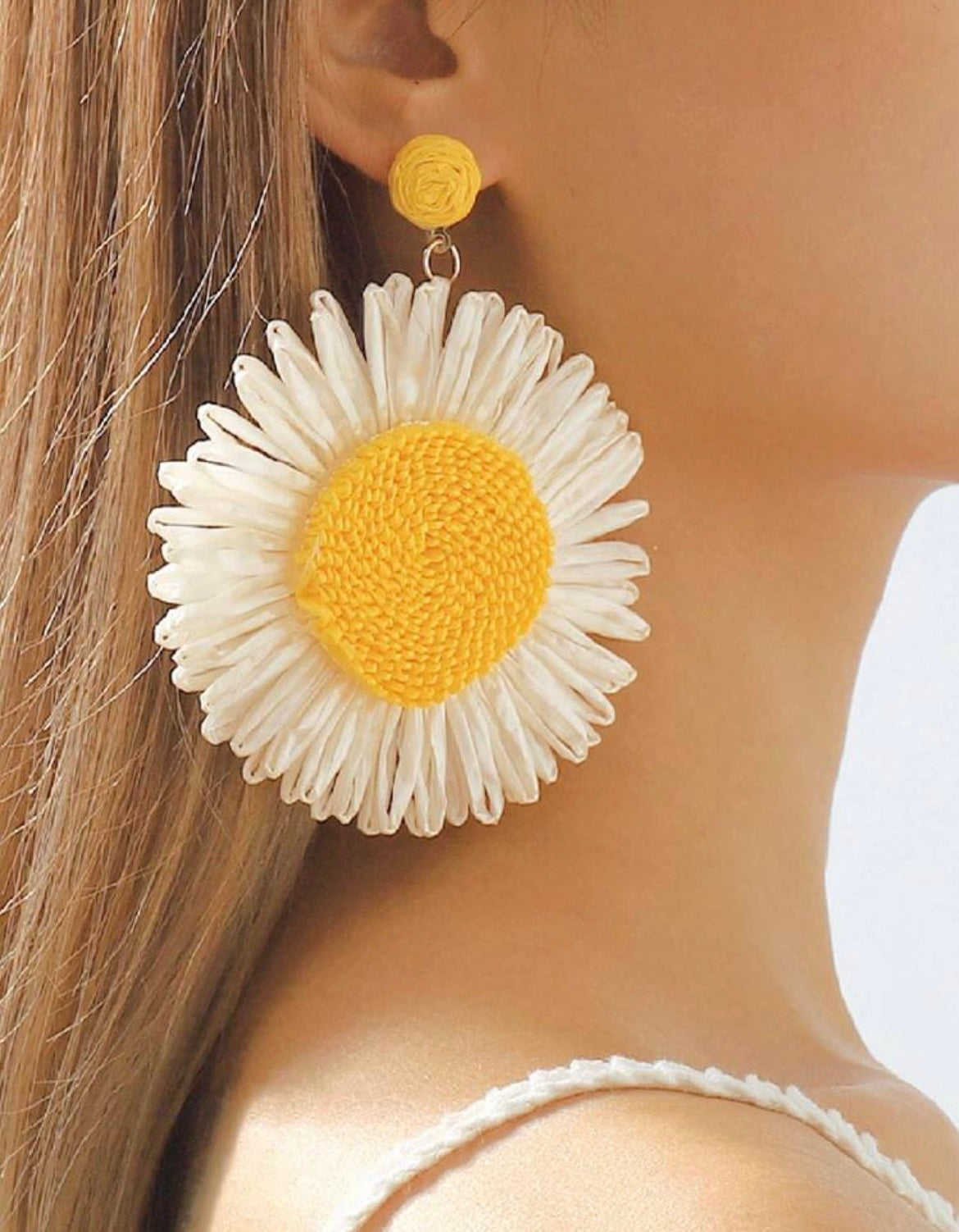 Big sunflower earrings