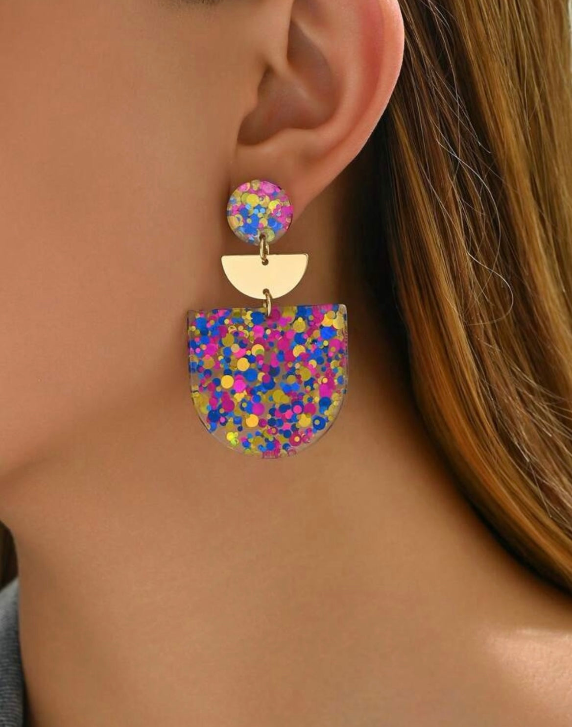 Multi polka dot earrings