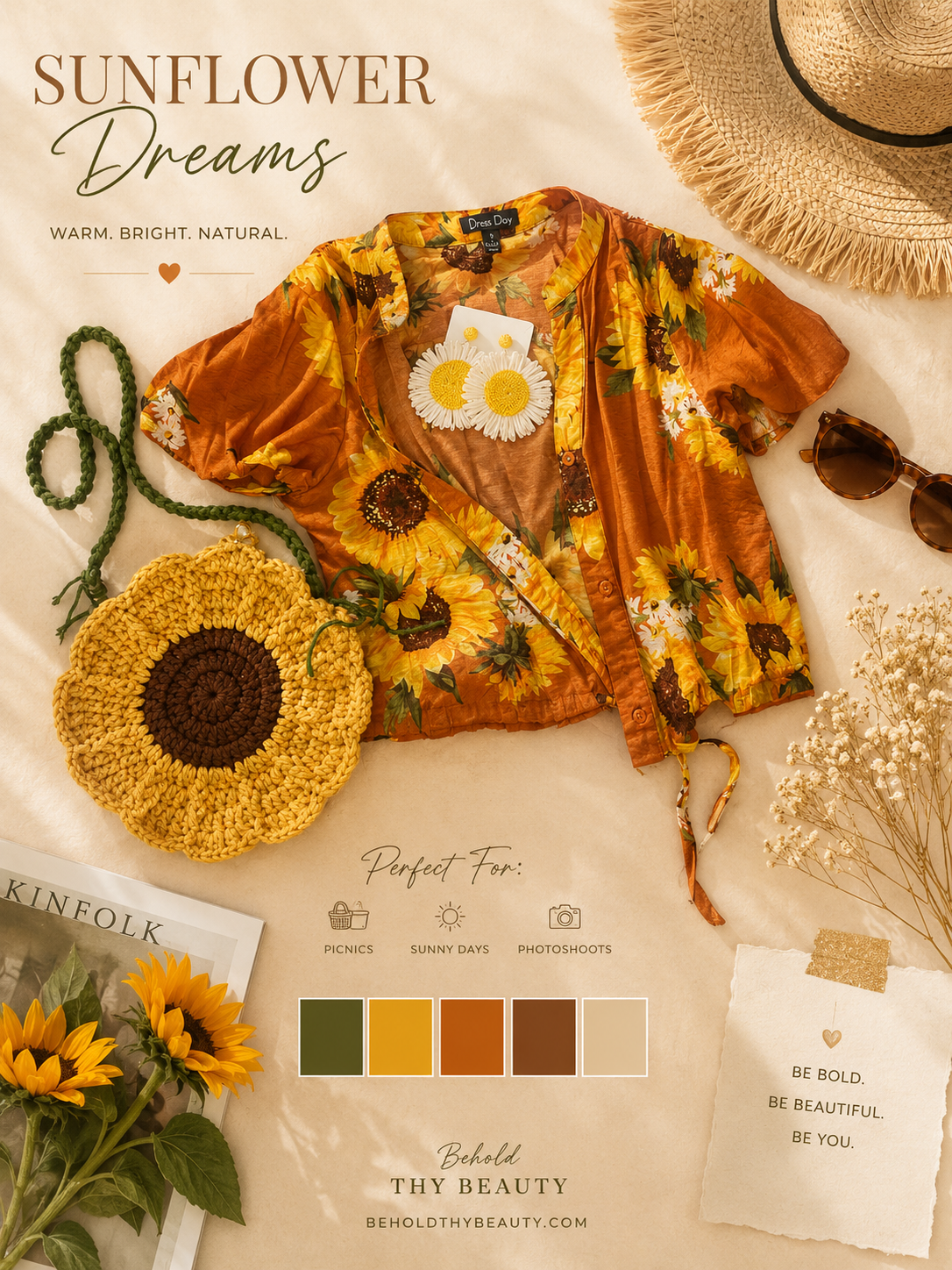 Sunflower crotchet purse